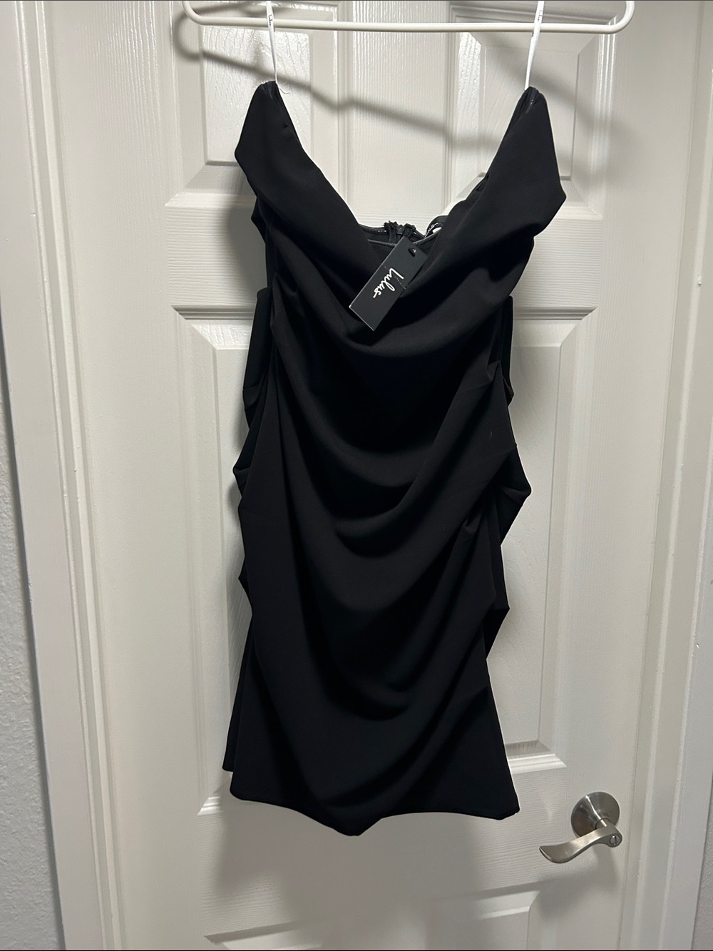 Lulu's Black Cowl Neck Mini Dress